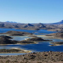 The lakes in the Lauca National Park